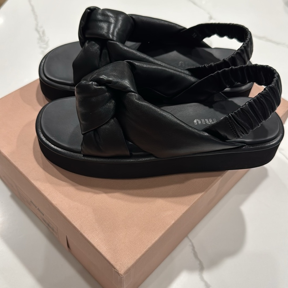 Authentic! Miu Miu leather sandals